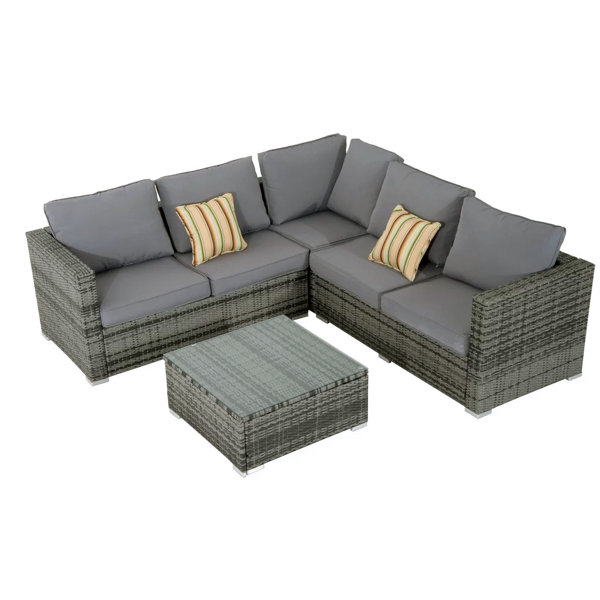 Outdoor sectional deals and chair set